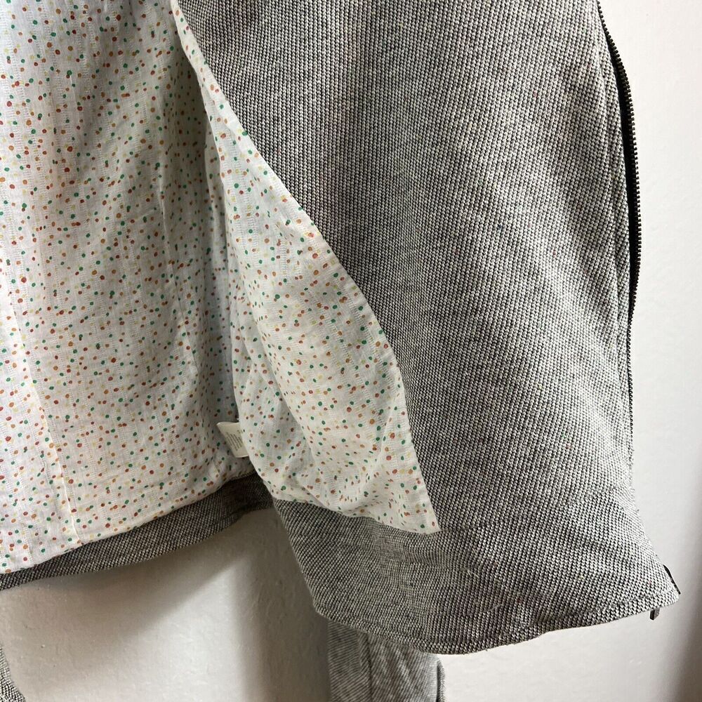 ANTHROPOLOGIE UNDER SKIES Grey Cropped Moto Style Jacket Size Medium - Picture 11 of 12